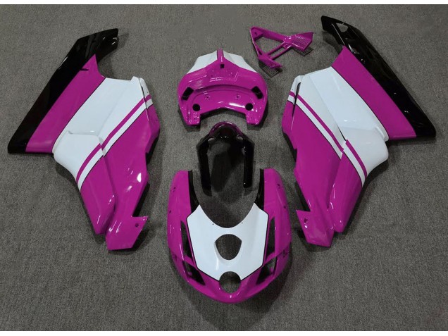 Gloss Pink & White 2003-2004 Ducati 749 999 Motorcycle Fairing Gloss Pink & White 2003-2004 Ducati 749 999 Motorcycle Fairing