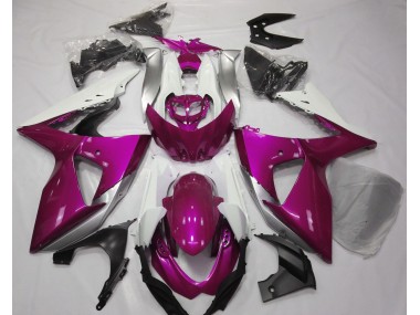 Gloss Pink & White 2009-2016 GSXR 1000 Motorcycle Fairing