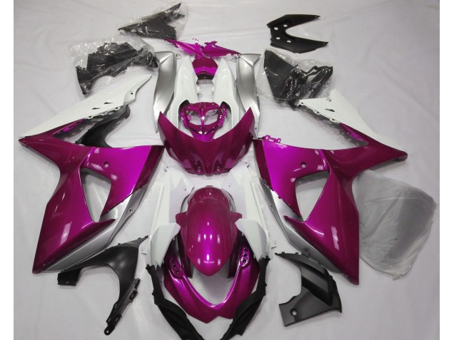 Gloss Pink & White 2009-2016 GSXR 1000 Motorcycle Fairing Gloss Pink & White 2009-2016 GSXR 1000 Motorcycle Fairing
