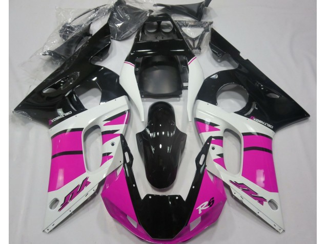 Gloss Pink and Black 1998-2002 R6 Motorcycle Fairing Gloss Pink and Black 1998-2002 R6 Motorcycle Fairing