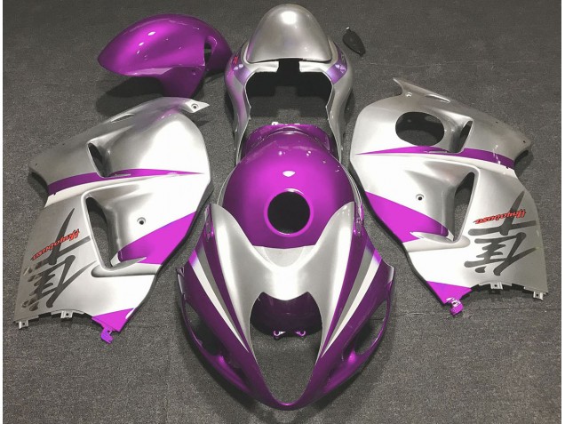 Gloss Pink and Silver 1997-2007 GSXR 1300 Hayabusa Motorcycle Fairing Gloss Pink and Silver 1997-2007 GSXR 1300 Hayabusa Motorcycle Fairing