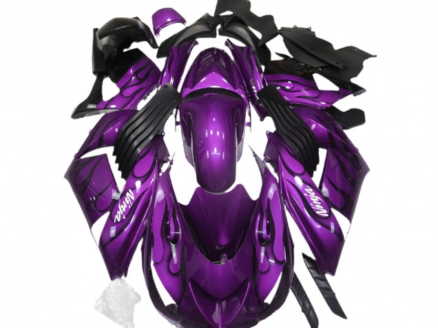 Gloss Purple & Flame 2006-2011 ZX14R Motorcycle Fairing Gloss Purple & Flame 2006-2011 ZX14R Motorcycle Fairing