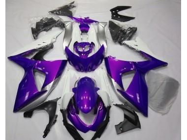 Gloss Purple & White 2009-2016 GSXR 1000 Motorcycle Fairing