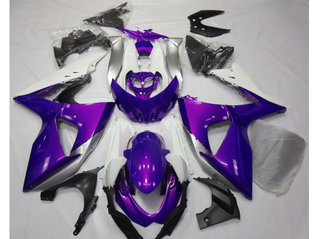 Gloss Purple & White 2009-2016 GSXR 1000 Motorcycle Fairing Gloss Purple & White 2009-2016 GSXR 1000 Motorcycle Fairing