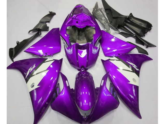 Gloss Purple & White 2012-2014 R1 Motorcycle Fairing Gloss Purple & White 2012-2014 R1 Motorcycle Fairing