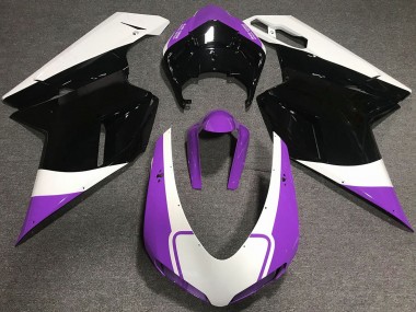 Gloss Purple White and Black 2007-2014 Ducati 848 1098 1198 Motorcycle Fairing