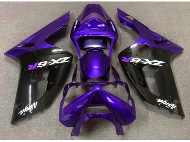 Gloss Purple and Black 2003-2004 ZX6R Motorcycle Fairing