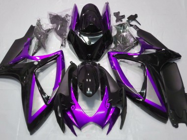 Gloss Purple and Black 2006-2007 GSXR 600-750 Motorcycle Fairing