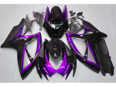 Gloss Purple and Black 2006-2007 GSXR 600-750 Motorcycle Fairing