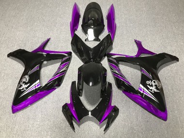 Gloss Purple and Black Design 2006-2007 GSXR 600-750 Motorcycle Fairing