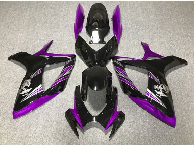 Gloss Purple and Black Design 2006-2007 GSXR 600-750 Motorcycle Fairing