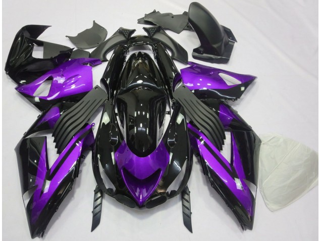 Gloss Purple and Black Plain 2006-2011 ZX14R Motorcycle Fairing Gloss Purple and Black Plain 2006-2011 ZX14R Motorcycle Fairing