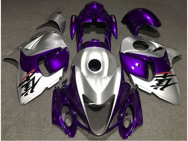 Gloss Purple and Silver 2008-2020 GSXR 1300 Hayabusa Motorcycle Fairing Gloss Purple and Silver 2008-2020 GSXR 1300 Hayabusa Motorcycle Fairing