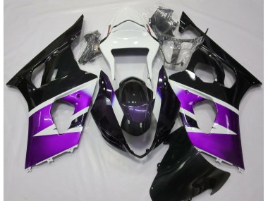 Gloss Purple and White 2003-2004 GSXR 1000 Motorcycle Fairing