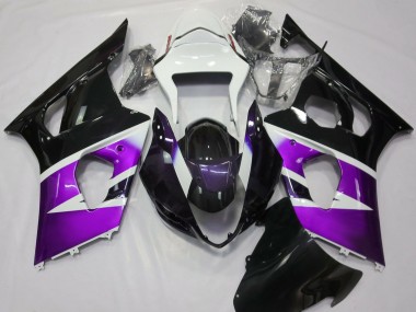 Gloss Purple and White 2003-2004 GSXR 1000 Motorcycle Fairing