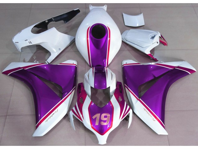 Gloss Purple and White 2008-2011 CBR1000RR Motorcycle Fairing Gloss Purple and White 2008-2011 CBR1000RR Motorcycle Fairing