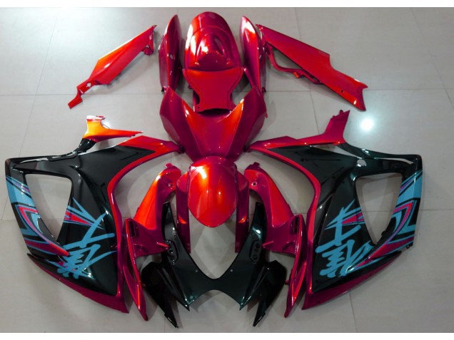 Gloss Red & Black 2006-2007 GSXR 600-750 Motorcycle Fairing Gloss Red & Black 2006-2007 GSXR 600-750 Motorcycle Fairing
