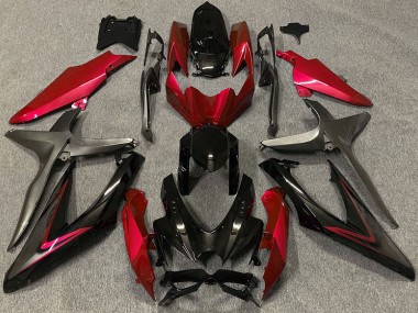 Gloss Red & Green R 2008-2010 GSXR 600-750 Motorcycle Fairing