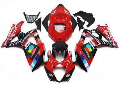 Gloss Red Multi Color 2007-2008 GSXR 1000 Motorcycle Fairing