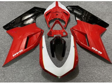 Gloss Red & White (848 Sticker) 2007-2014 Ducati 848 1098 1198 Motorcycle Fairing