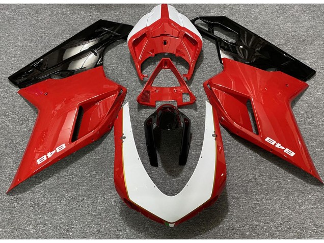 Gloss Red & White (848 Sticker) 2007-2014 Ducati 848 1098 1198 Motorcycle Fairing