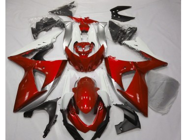 Gloss Red & White 2009-2016 GSXR 1000 Motorcycle Fairing