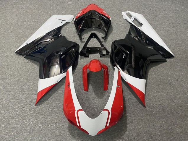 Gloss Red White and Black 2007-2014 Ducati 848 1098 1198 Motorcycle Fairing Gloss Red White and Black 2007-2014 Ducati 848 1098 1198 Motorcycle Fairing