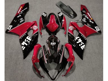 Gloss Red and Black Custom 2005-2006 GSXR 1000 Motorcycle Fairing