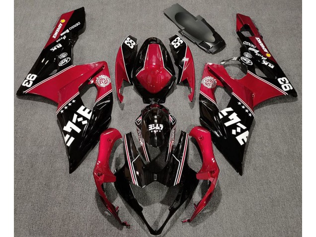 Gloss Red and Black Custom 2005-2006 GSXR 1000 Motorcycle Fairing Gloss Red and Black Custom 2005-2006 GSXR 1000 Motorcycle Fairing