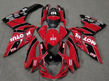 Gloss Red and Black Motul 2011-2024 GSXR 600-750 Motorcycle Fairing