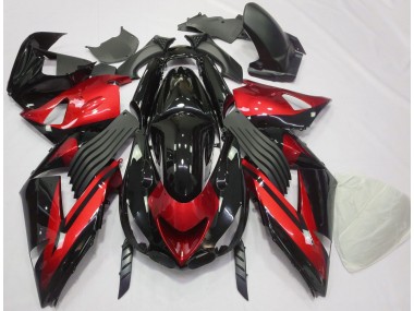 Gloss Red and Black Plain 2006-2011 ZX14R Motorcycle Fairing