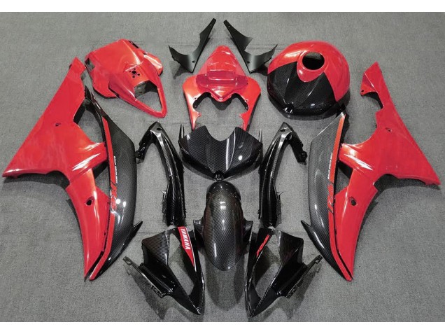 Gloss Red and Carbon 2008-2016 R6 Motorcycle Fairing Gloss Red and Carbon 2008-2016 R6 Motorcycle Fairing