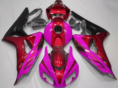 Gloss Red and Pink 2006-2007 CBR1000RR Motorcycle Fairing