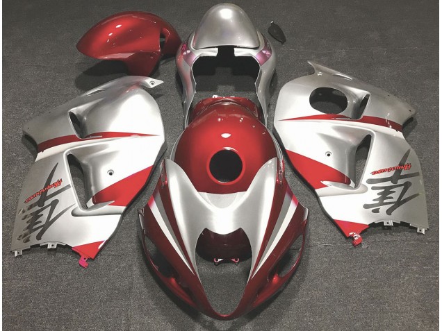 Gloss Red and Silver 1997-2007 GSXR 1300 Hayabusa Motorcycle Fairing Gloss Red and Silver 1997-2007 GSXR 1300 Hayabusa Motorcycle Fairing