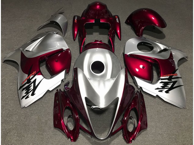 Gloss Red and Silver 2008-2020 GSXR 1300 Hayabusa Motorcycle Fairing Gloss Red and Silver 2008-2020 GSXR 1300 Hayabusa Motorcycle Fairing