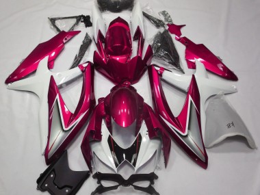 Gloss Red and White 2008-2010 GSXR 600-750 Motorcycle Fairing