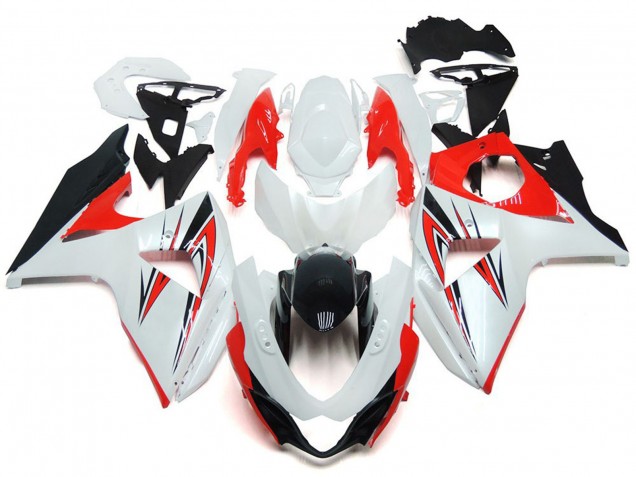 Gloss Red with White and black Custom Style 2009-2016 GSXR 1000 Motorcycle Fairing