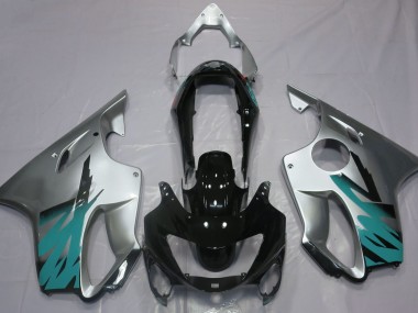 Gloss Silver & Teal 1999-2000 CBR600 F4 Motorcycle Fairing