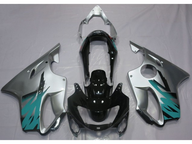 Gloss Silver & Teal 1999-2000 CBR600 F4 Motorcycle Fairing Gloss Silver & Teal 1999-2000 CBR600 F4 Motorcycle Fairing