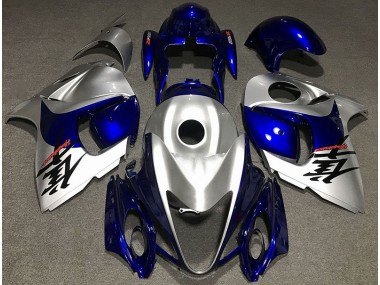 Gloss Silver and Blue 2008-2020 GSXR 1300 Hayabusa Motorcycle Fairing