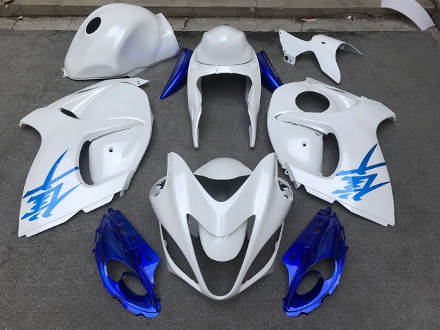 Gloss White & Blue 2008-2020 GSXR 1300 Hayabusa Motorcycle Fairing Gloss White & Blue 2008-2020 GSXR 1300 Hayabusa Motorcycle Fairing