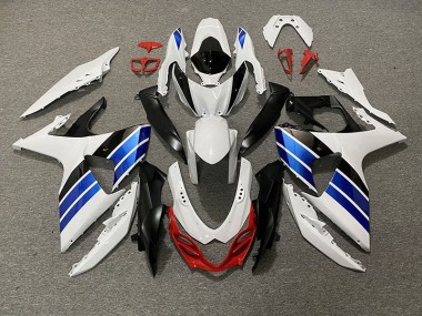 Gloss White Blue Black and Red 2009-2016 GSXR 1000 Motorcycle Fairing