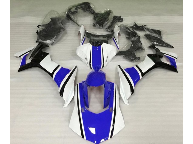 Gloss White Blue and Black 2015-2019 R1 Motorcycle Fairing Gloss White Blue and Black 2015-2019 R1 Motorcycle Fairing