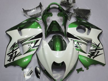 Gloss White & Green 1997-2007 GSXR 1300 Hayabusa Motorcycle Fairing