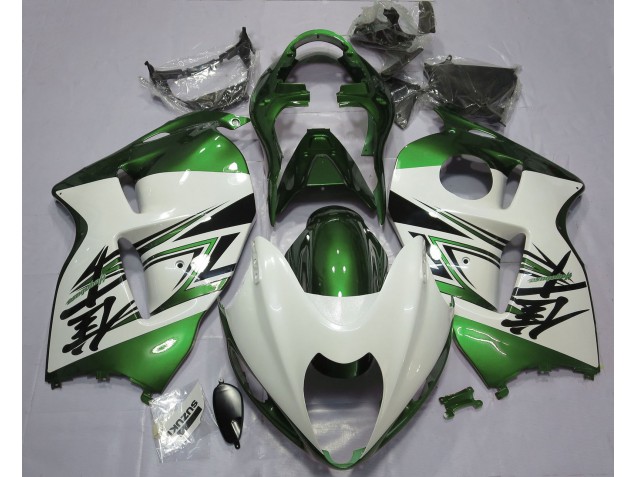 Gloss White & Green 1997-2007 GSXR 1300 Hayabusa Motorcycle Fairing Gloss White & Green 1997-2007 GSXR 1300 Hayabusa Motorcycle Fairing