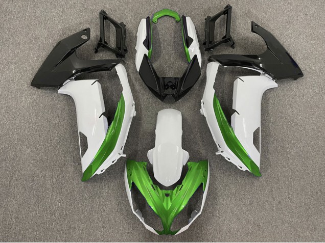 Gloss White & Green 2012-2016 Ninja 650R Motorcycle Fairing Gloss White & Green 2012-2016 Ninja 650R Motorcycle Fairing
