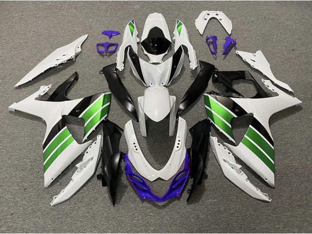 Gloss White Green Black and Purple 2009-2016 GSXR 1000 Motorcycle Fairing Gloss White Green Black and Purple 2009-2016 GSXR 1000 Motorcycle Fairing