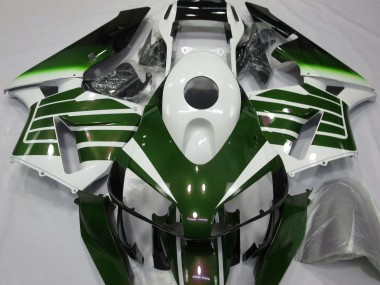 Gloss White & Green Fade 2003-2004 CBR600RR Motorcycle Fairing