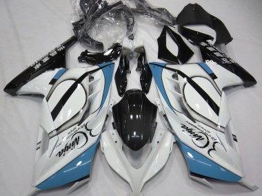 Gloss White & Light Blue 2013-2018 Ninja 300 Motorcycle Fairing