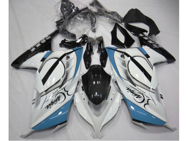 Gloss White & Light Blue 2013-2018 Ninja 300 Motorcycle Fairing Gloss White & Light Blue 2013-2018 Ninja 300 Motorcycle Fairing